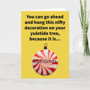 Carte Funny Pun Noël à la menthe Joyeux Noël