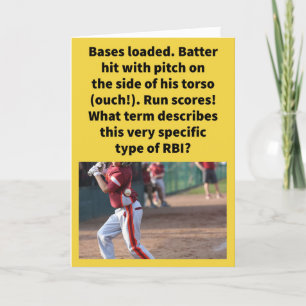 Carte Funny Pun Ribbie Salutation de baseball