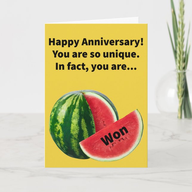 Carte Funny Pun Won dans un Melon Happy Anniversaire (Devant)