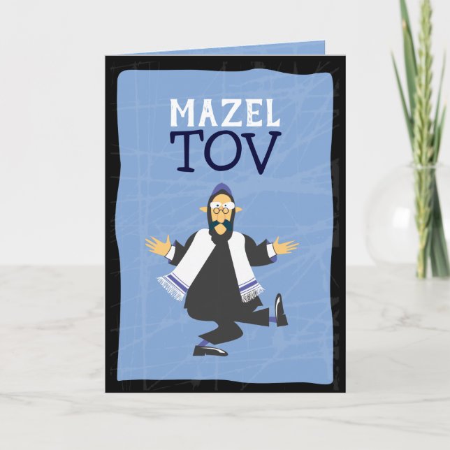 Carte FUNNY RABBI MAZEL TOV Félicitations (Devant)