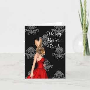 Carte Funny rabbit character mothers day
