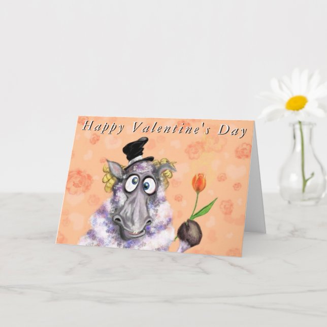 Carte Funny Ram Valentine's Day Card (Petite plante)
