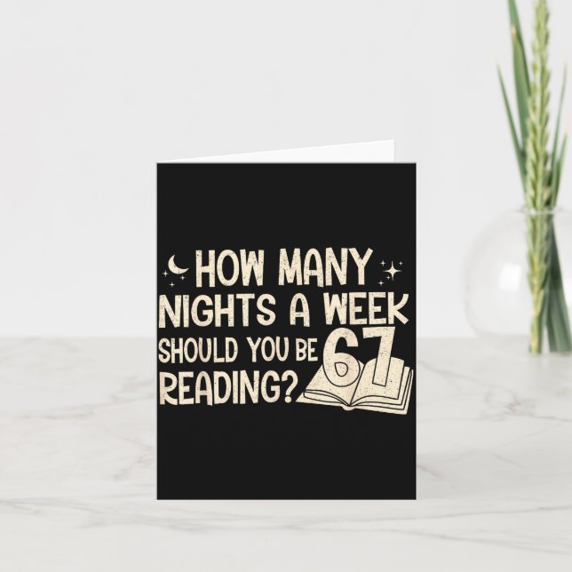 Carte Funny Reading 67 Six Seven Meme Englieacher Book L (Devant)