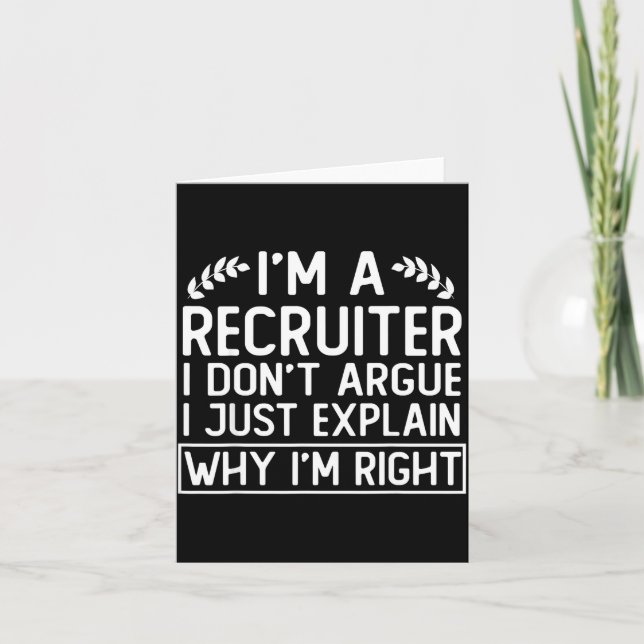 Carte Funny Recruiter Design Saying_ I M A Recruiter I D (Devant)