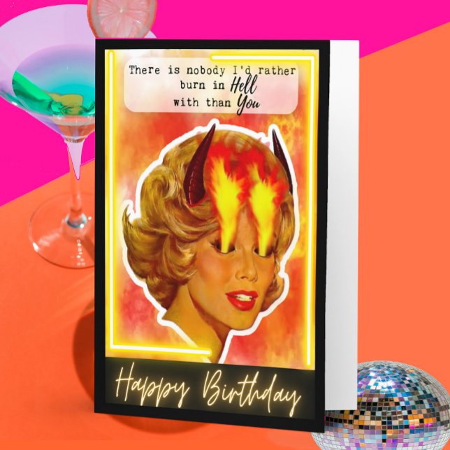 Carte Funny Retro Birthday Card Best Friend-Sassy - Burn (Créateur téléchargé)