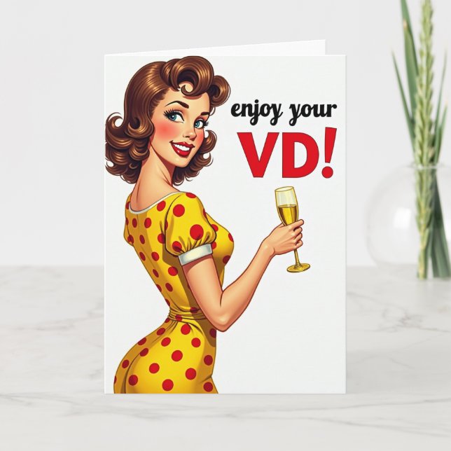 Carte Funny Retro Valentines Day Card (Devant)