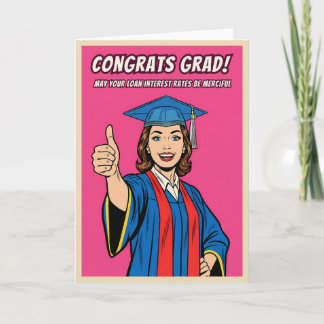 Carte Funny Retro Vintage College Graduation Pop Art
