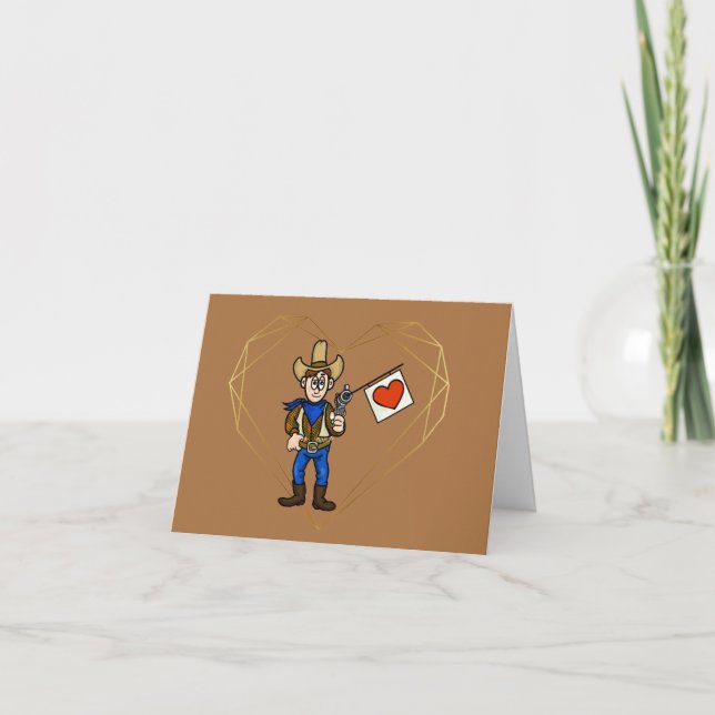 Carte Funny Romantique Cowboy Lover Card (Devant)