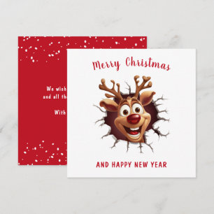 Carte Funny Rudolph Reindeer rompu à Noël