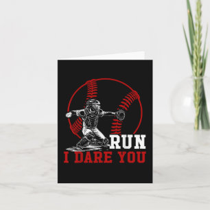 Carte Funny Run Stesl Je ose Vous Baseball Catcher Playe