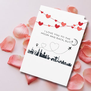 Carte Funny Saint-Valentin Je t'aime jusqu'à la Lune Mai
