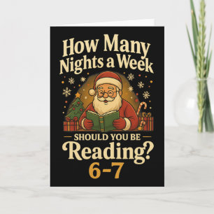 Carte Funny Santa lisant 67 Meme Tee Noël Enseignant
