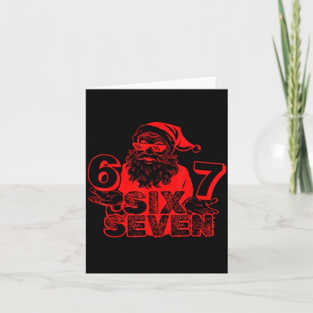 Carte Funny Santa Says Six Seven Xmas 6 7 Meme Christmas (Devant)