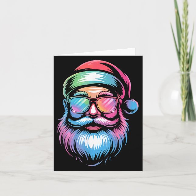Carte Funny Santa Sungles Christmas Holiday Men Women Ki (Devant)