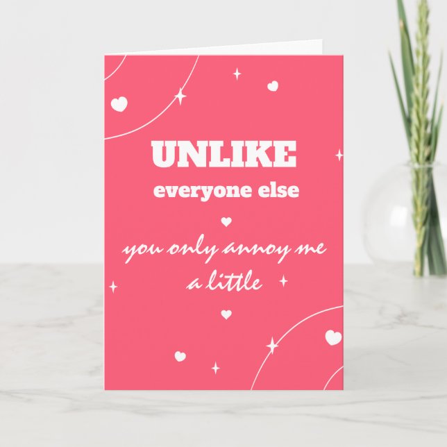 Carte Funny Sarcastic Anti - Thème de la Saint Valentin  (Devant)