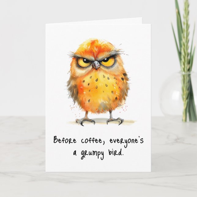 Carte Funny Sarcastique Toute occasion Bird Grey Card (Devant)