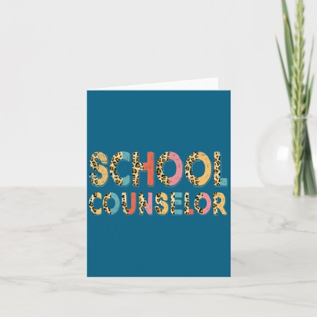 Carte Funny School Counselor Teacher Leopard School Coun (Devant)
