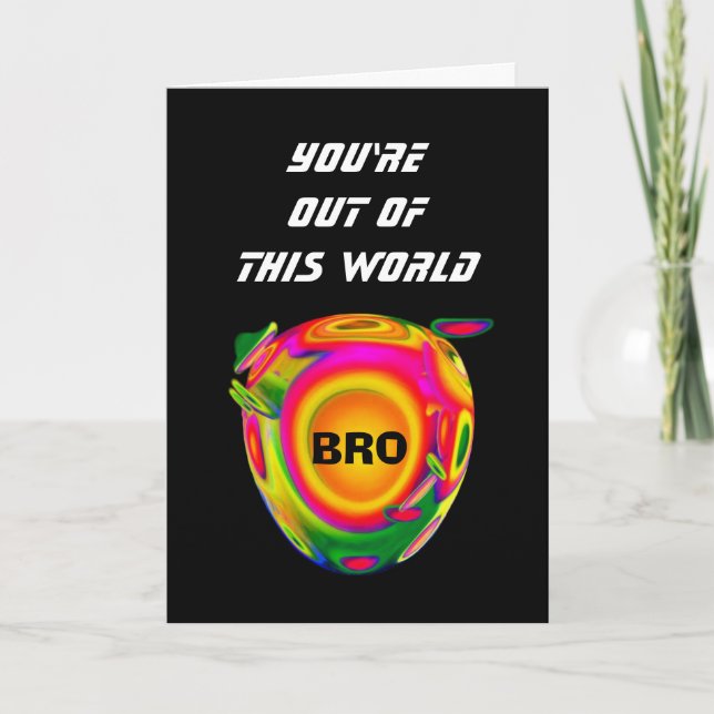 Carte Funny Sci Fi heureux anniversaire BROTHER Planet A (Devant)
