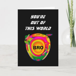 Carte Funny Sci Fi heureux anniversaire BROTHER Planet A