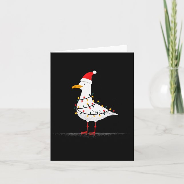 Carte Funny Seagull Christmas Graphics Animal Lights Lov (Devant)