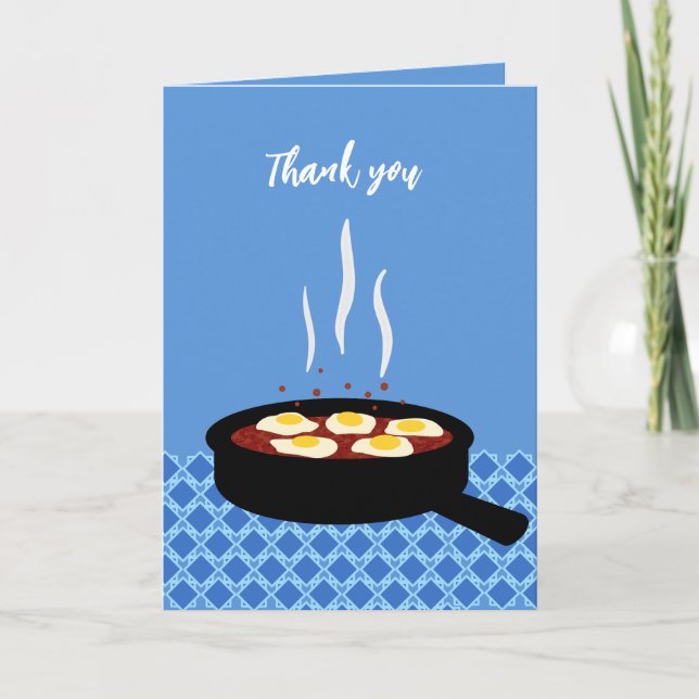 Carte Funny Shakshuka Merci de pistolet à oeufs (Devant)