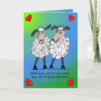 Carte Funny sheep couple birthday card