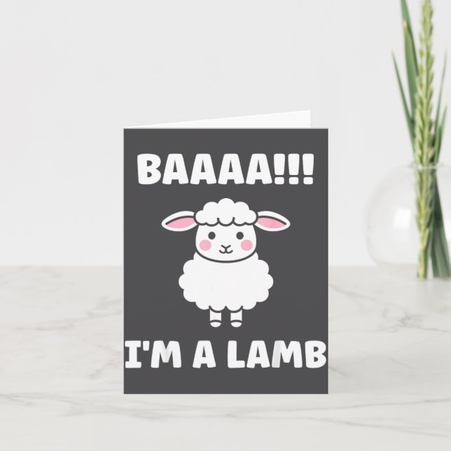 Carte Funny Sheep Quote Baaah I'm A Lamb  (Devant)