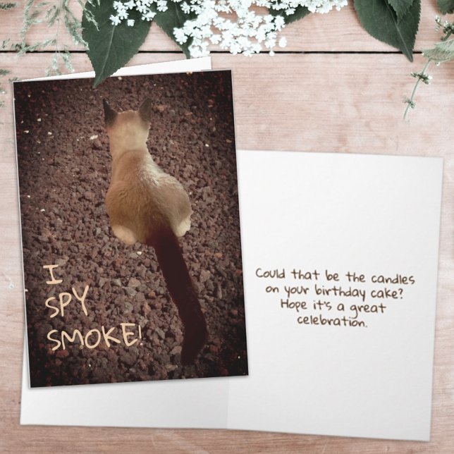 Carte Funny Siamese Kitten Butt Photo Anniversaire (Créateur téléchargé)