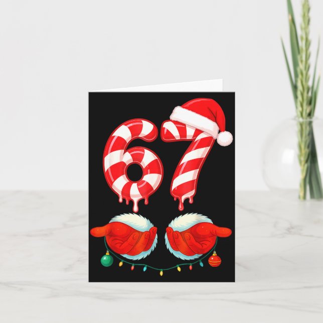 Carte Funny Six Seven 67 Christmas Candy Cane  (Devant)