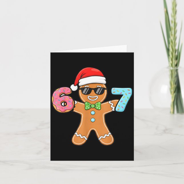 Carte Funny Six Seven 67 Meme 6 7 Gingerbread Christmas  (Devant)