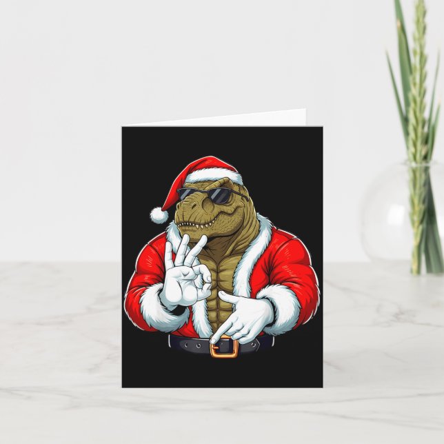 Carte Funny Six Seven 67 Meme T-rex Christmas Men Boys T (Devant)