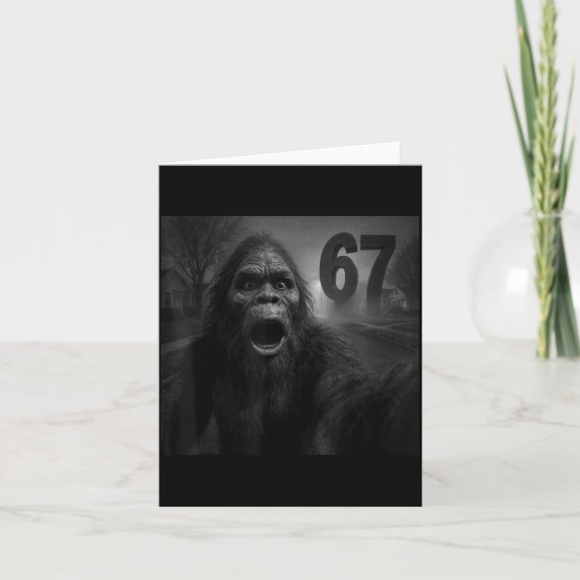 Carte Funny Six Seven 6 7 Meme Gen Z Alpha Slang Bigfoot (Devant)