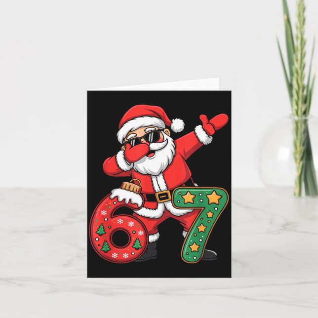 Carte Funny Six Seven 6 7 Meme Santa Dab Christmas Dabbi (Devant)