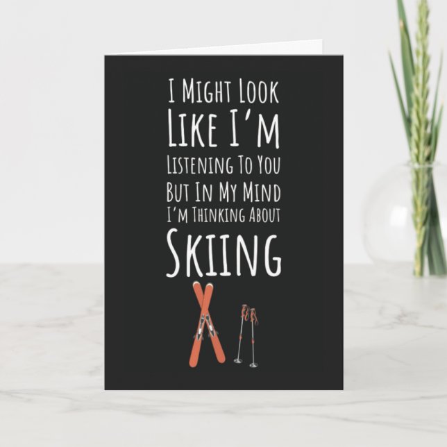 Carte Funny Skier Cards Winter Sports Skiing Ski Lover (Devant)