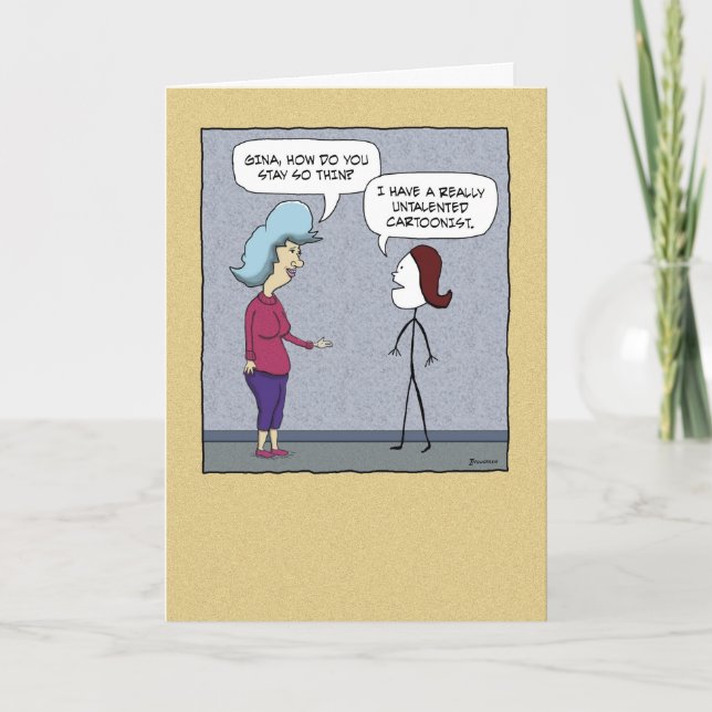 Carte Funny Skinny comme bâton Anniversaire (Devant)