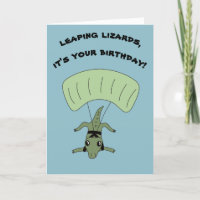 Funny Skydiving Lizard message personnalisé Annive