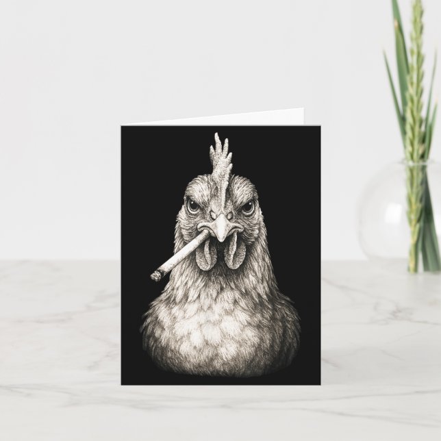 Carte Funny Smoking Chicken Cigarette Gen Z Meme Farm An (Devant)