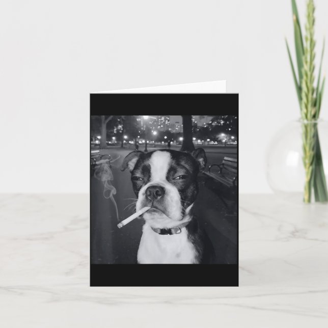 Carte Funny Smoking Dog Meme Cigarette Gen Z Meme Dog Lo (Devant)