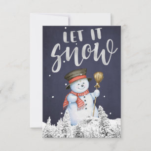 Carte Funny Snowman Laisser neiger la typographie arge