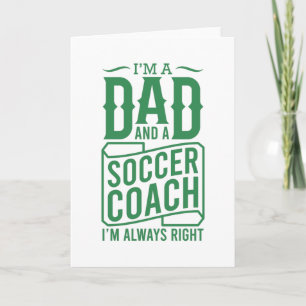 Carte Funny Soccer Papa Fête des pères Je Suis Un Père E