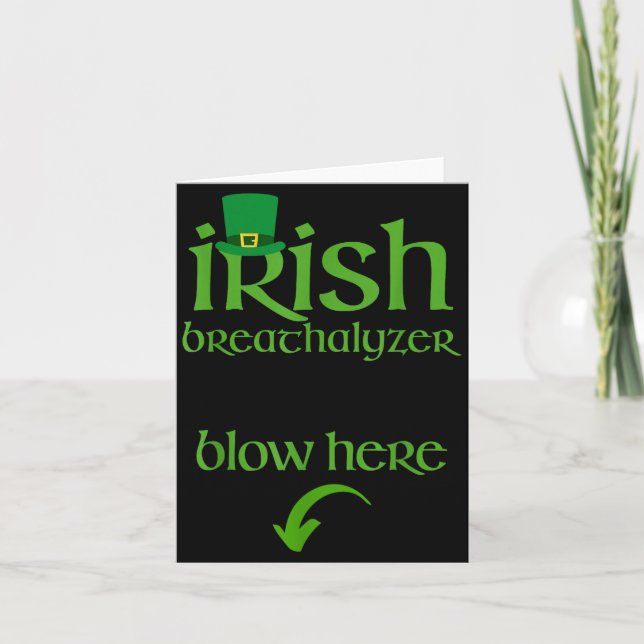 Carte Funny St Patricks Day Drinking Irish Breathalyzer  (Devant)