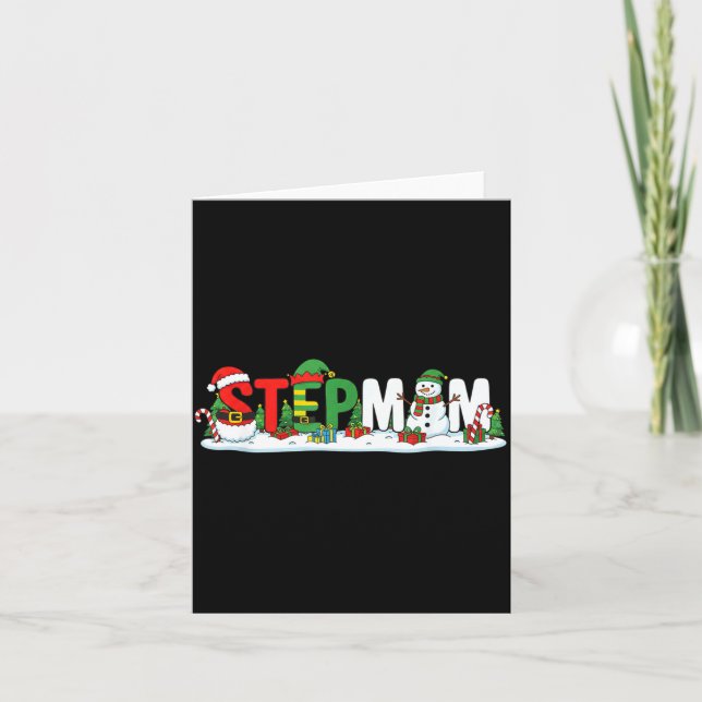 Carte Funny Stepmom Santa Elf Snowman Christmas Womens G (Devant)