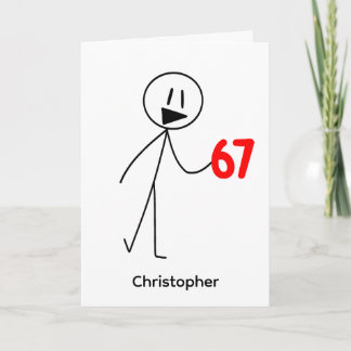 Carte Funny Stick Figure 67 Meme Birthday