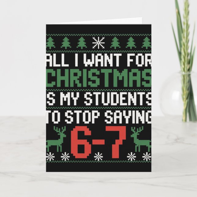 Carte Funny Students Saying 6-7 67 Six Seven Teacher Chr (Devant)