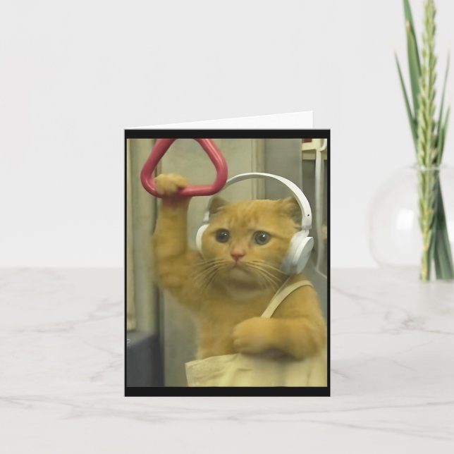 Carte Funny Subway Cat Meme Stud Brainrot Cats Humor Kit (Devant)