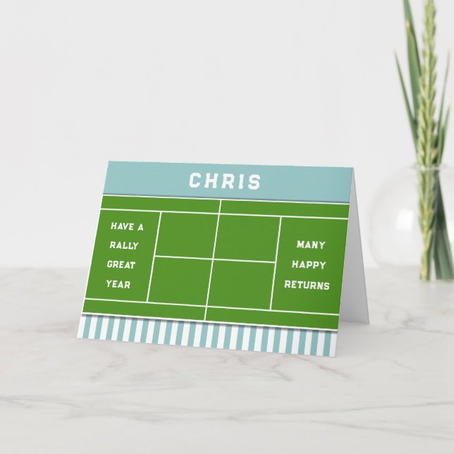 Carte Funny Tennis Anniversaire (Devant)