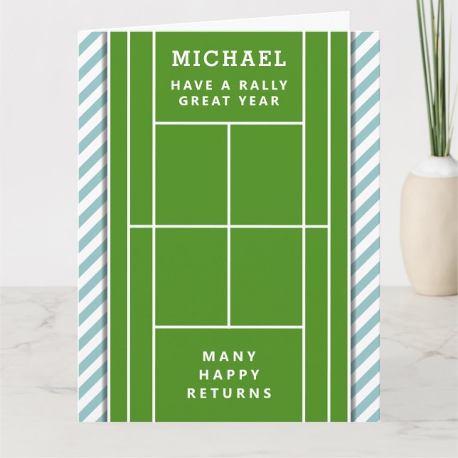 Carte Funny Tennis Anniversaire (Devant)