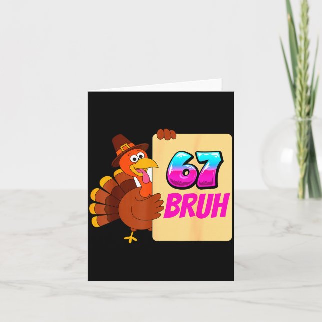 Carte Funny Thanksgiving 67 Baseball Drip Gobble Turkey  (Devant)