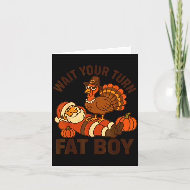 Carte Funny Thanksgiving Christmas Turkey Vs Santa For M (Devant)