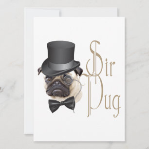 Carte Funny Top Hat Monocle Sir Carlin Chien